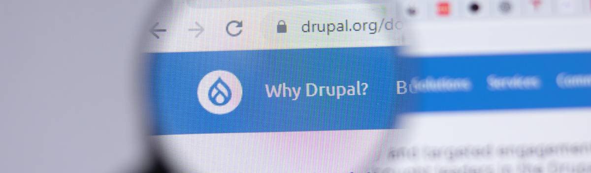 Magnifying the word Drupal on a website