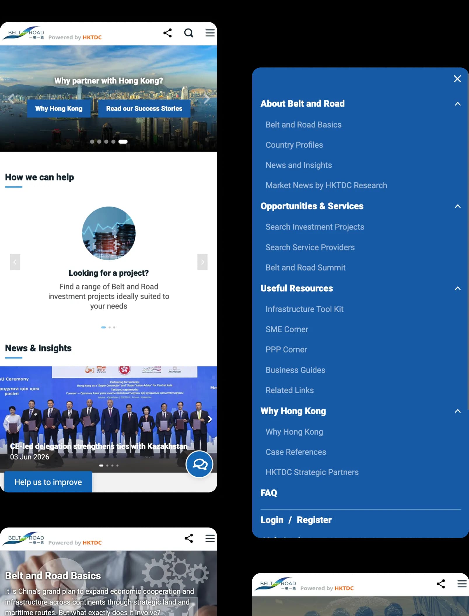 HKTDC Belt and Road Portal responsive on all devices