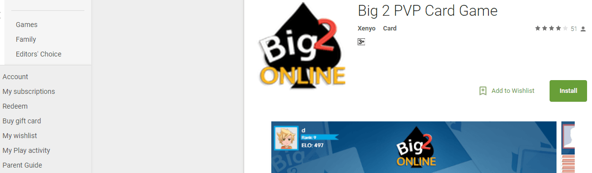 Big2 Online game by Xenyo