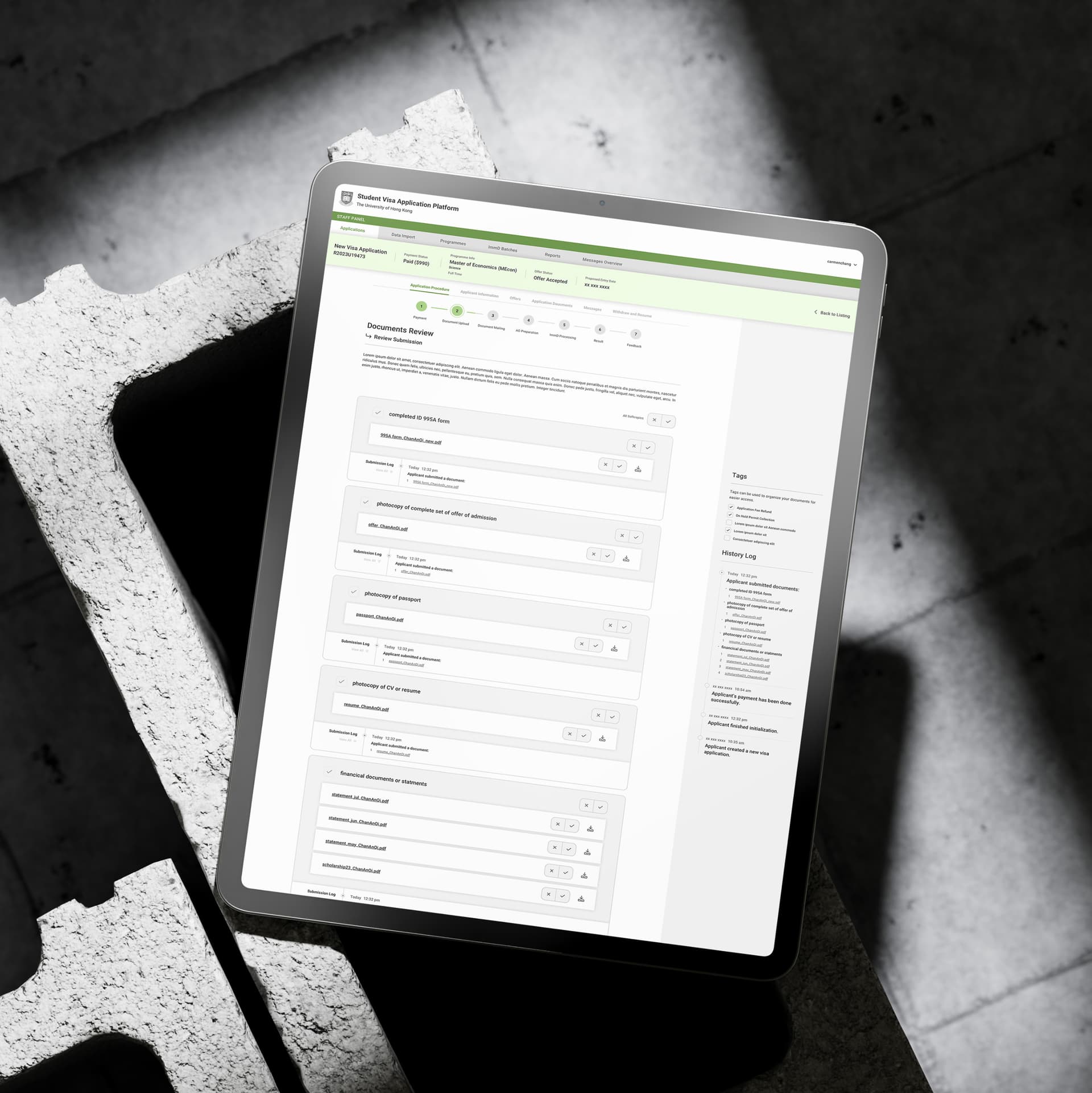 HKU Visa_ipad