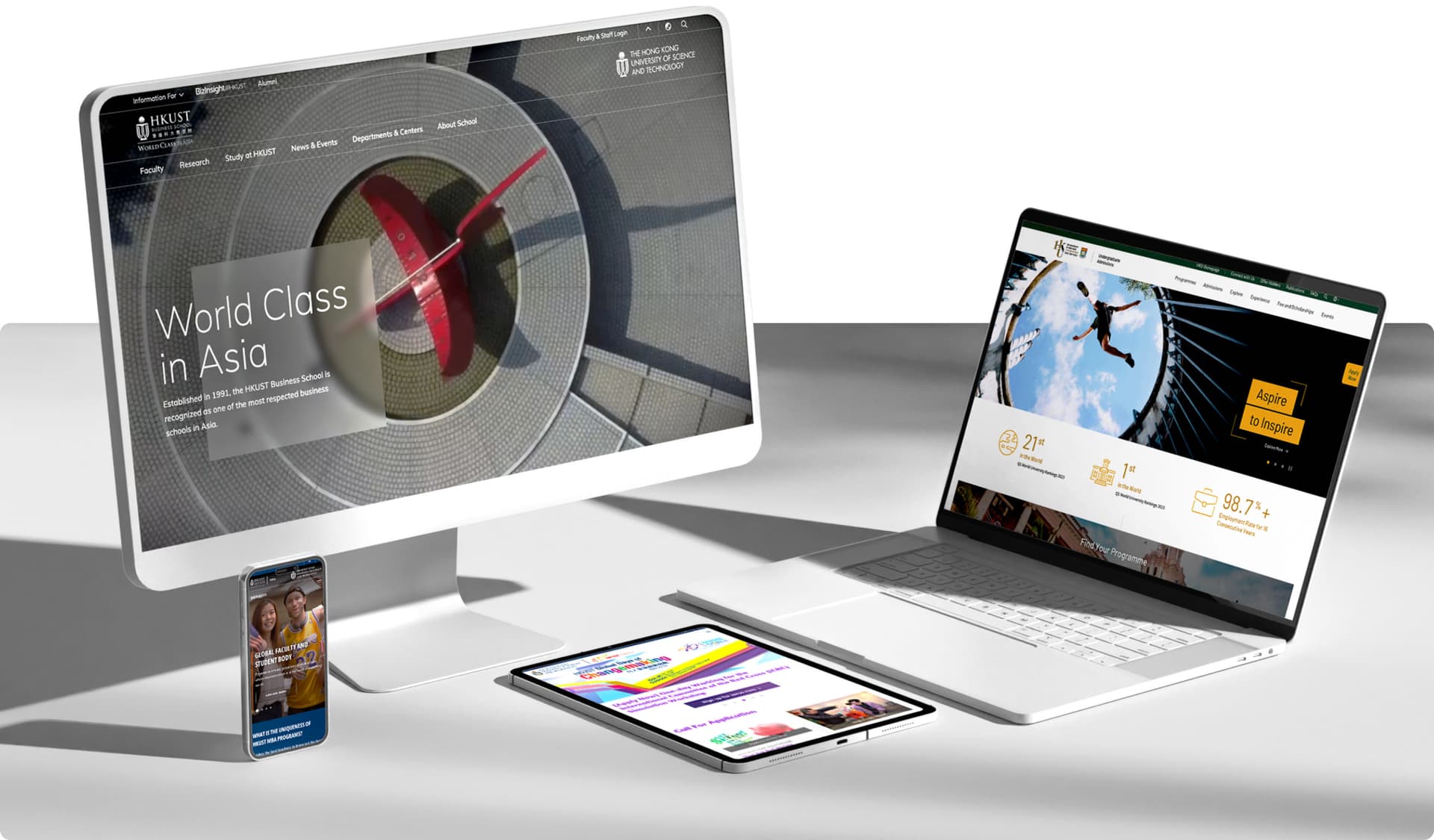 Website on computer and laptop