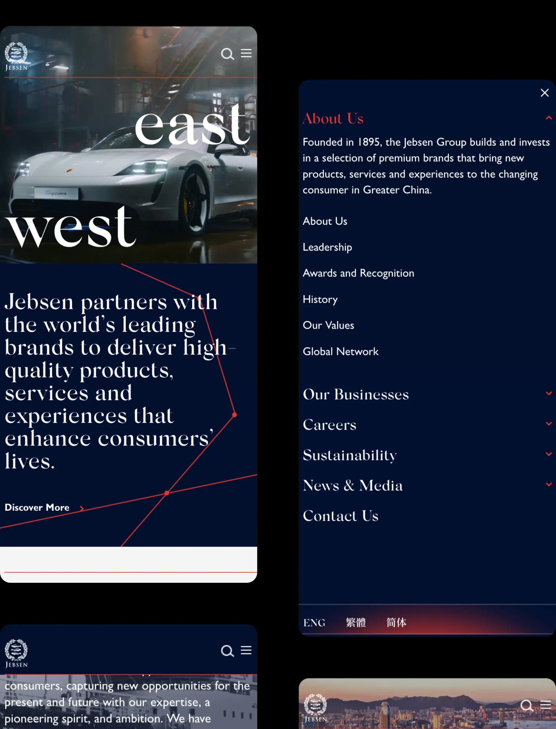 Jebsen Group Website with responsive design